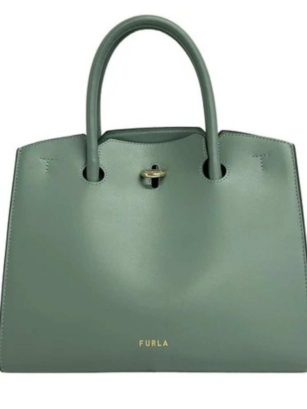 FURLA Genesis M WB00811 BX0053 Light Green Leather Tote Bag